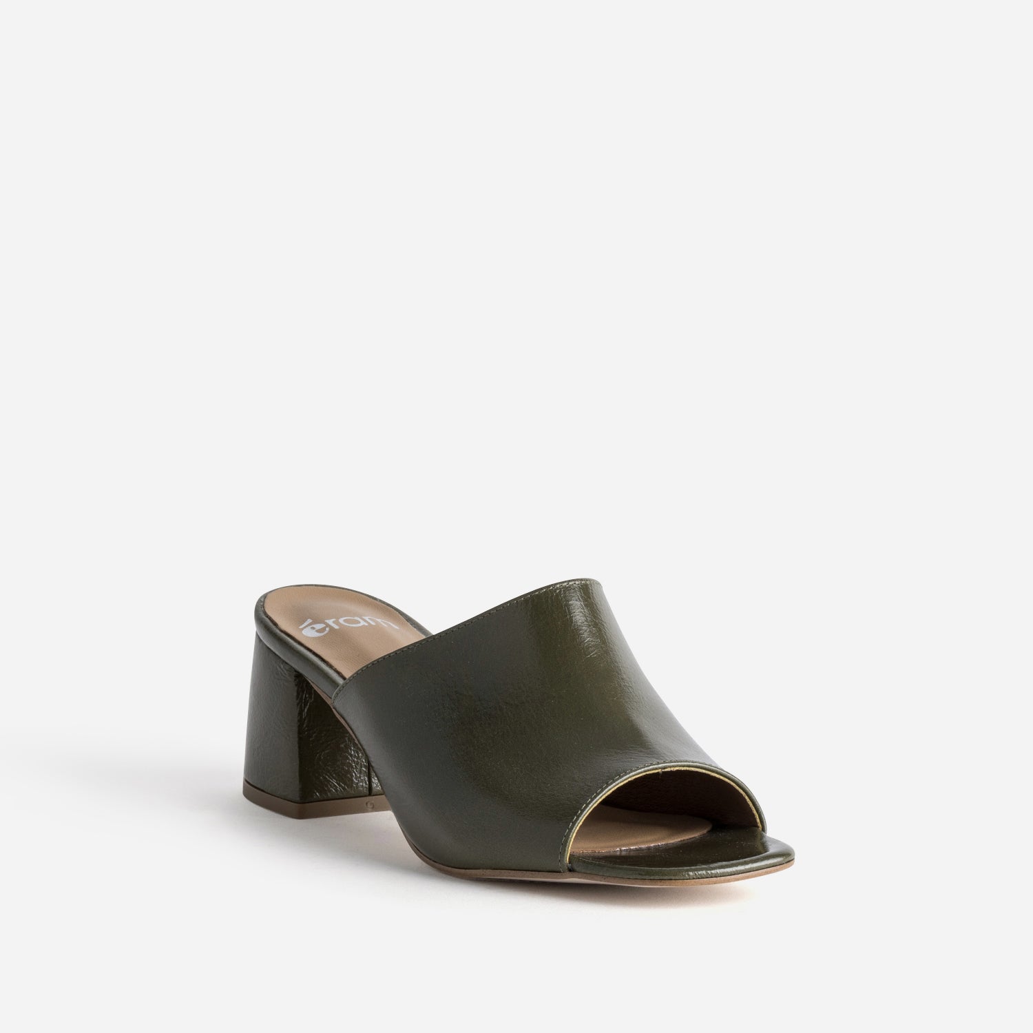 Mule kaki verni à talon