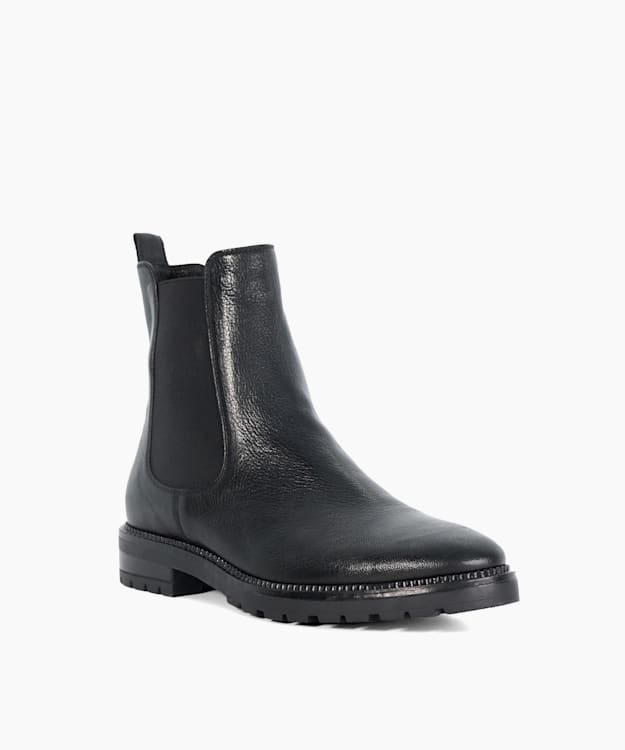 Poema Black - Cleated Sole Chelsea Ankle Boots