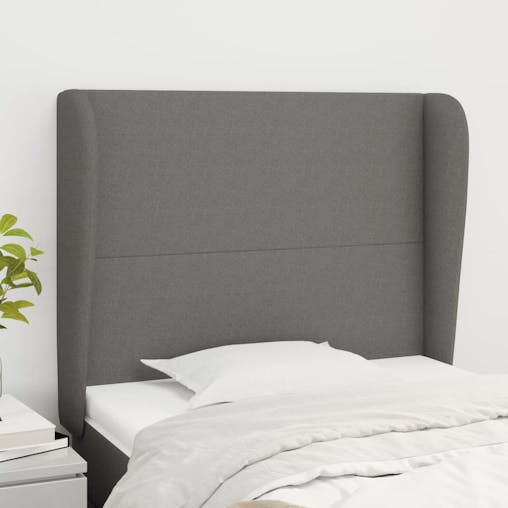 NNEVL Headboard with Ears Dark Grey 83x23x118/128 cm Fabric