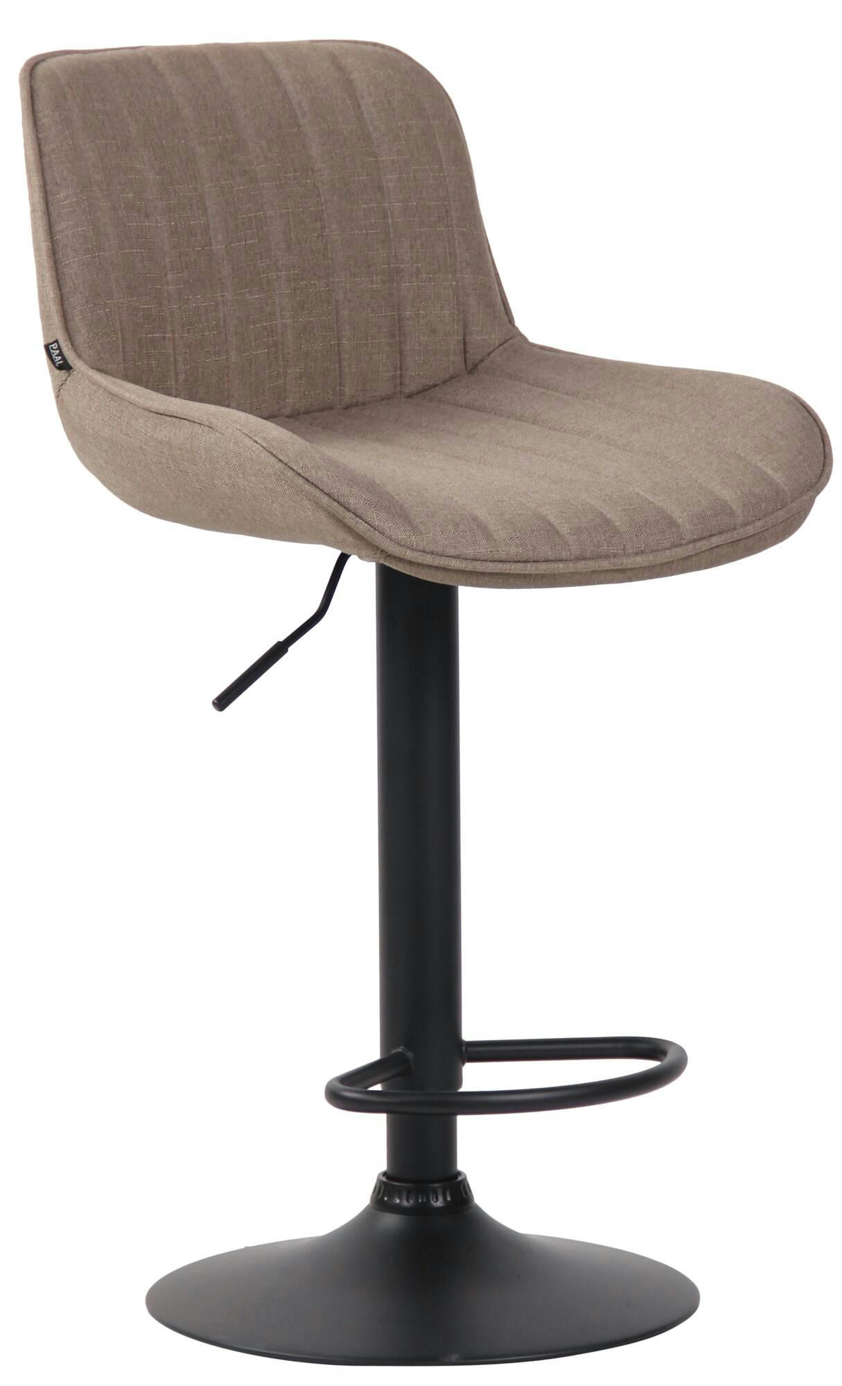 LENTINI - Lot de 2 Tabourets de bar réglable en tissu Taupe