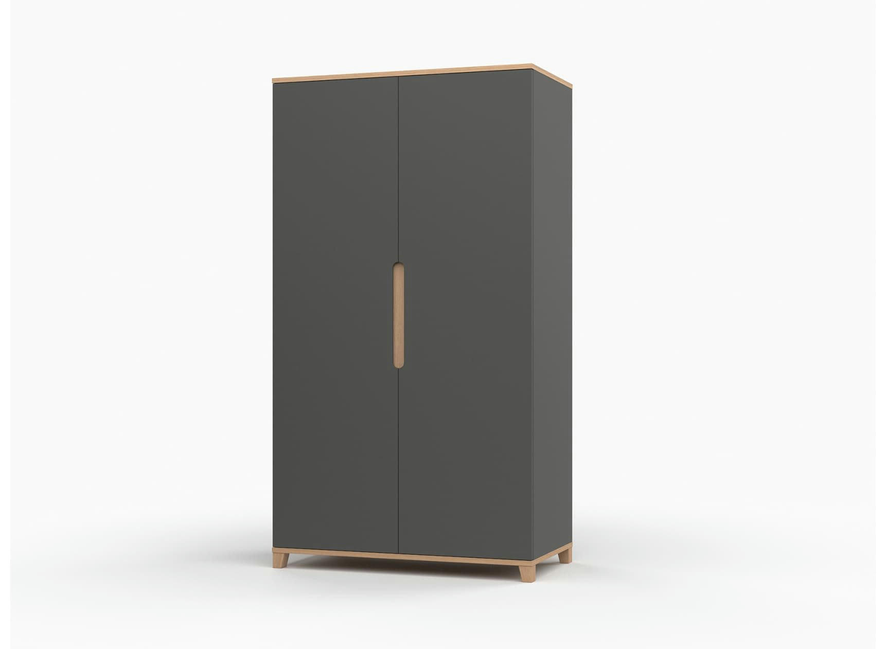 ALBI - Armoire 2 portes Ardoise et Chêne