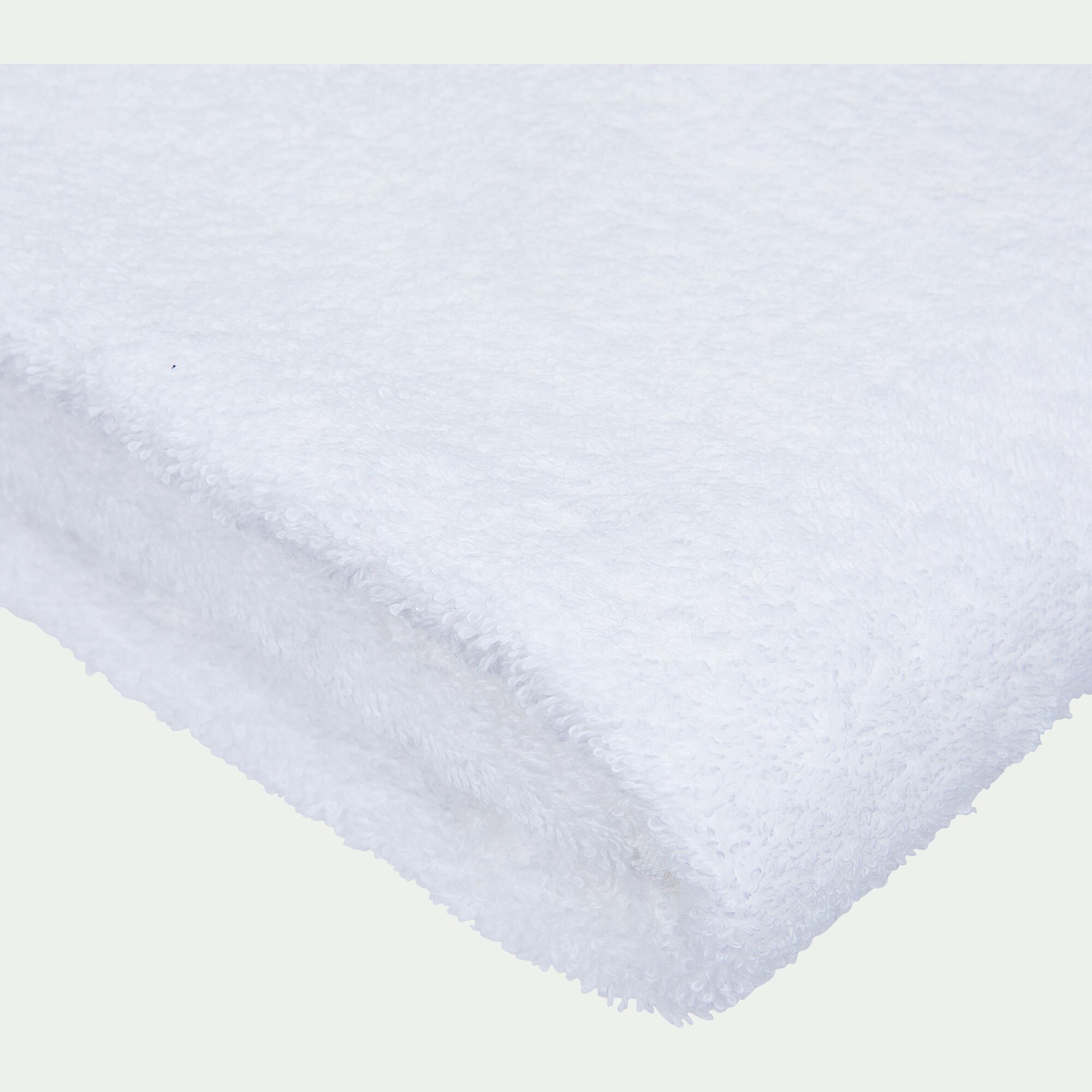 AZUR - Lot de 2 serviettes invité en coton peigné - blanc optique 30x50cm