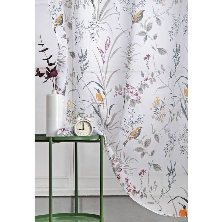 Habitat Birds Voile Curtain- Multicoloured - 140x229cm