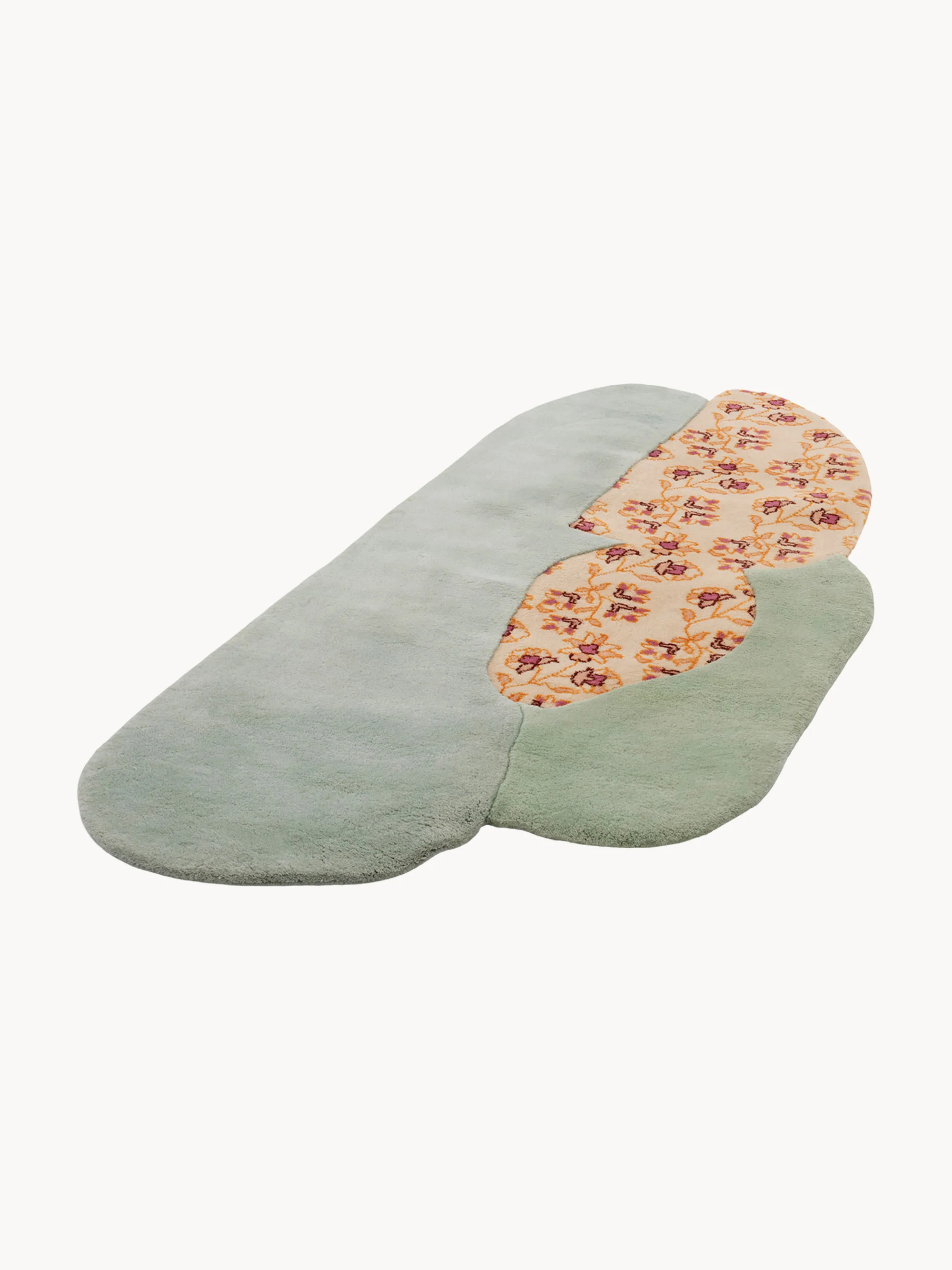 Handgeknüpfter Wollteppich Flora mit Hoch-Tief-Effekt