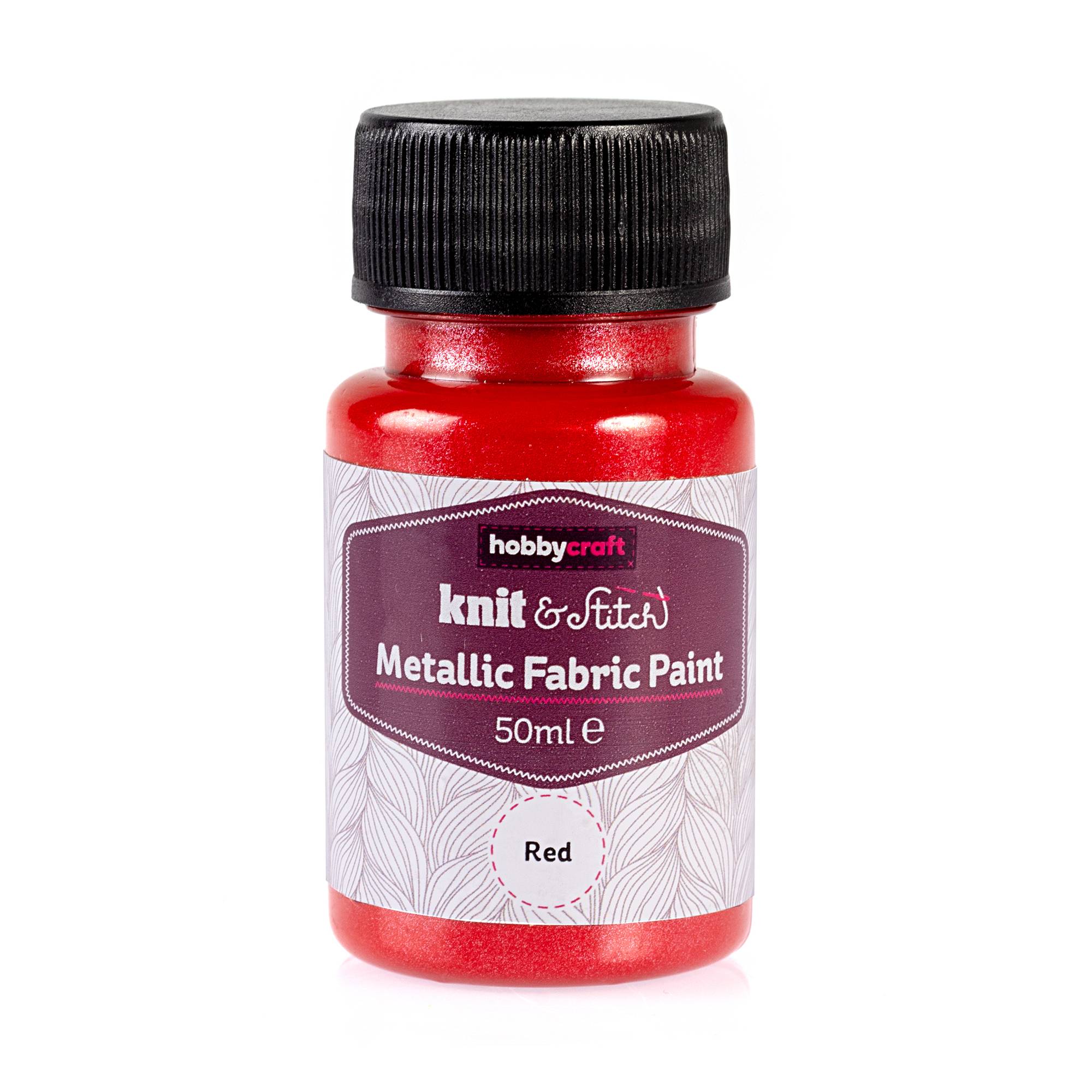 Red Metallic Fabric Paint 50ml