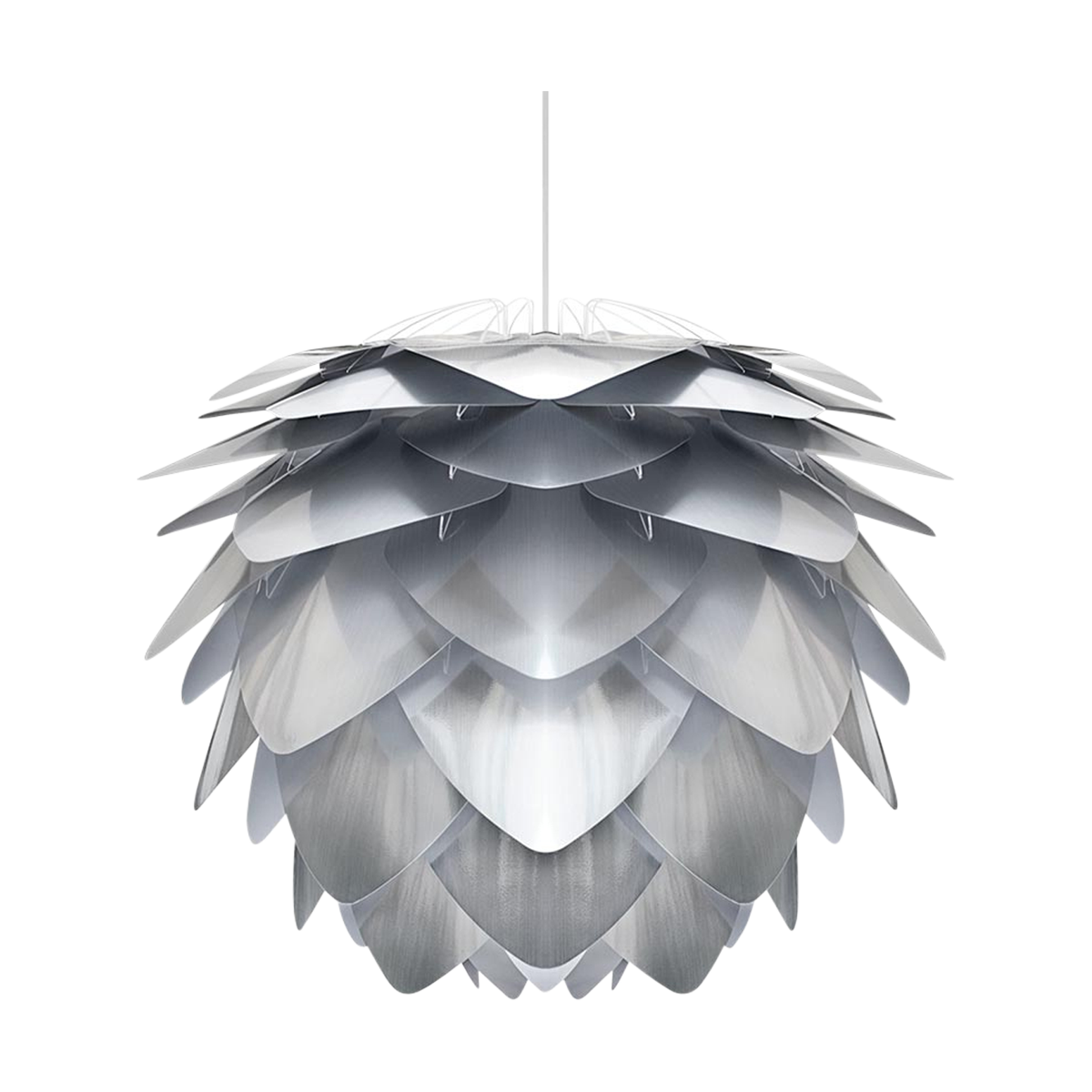 Umage Silvia Mini hanglamp brushed steel - met koordset wit - Ø 32 cm