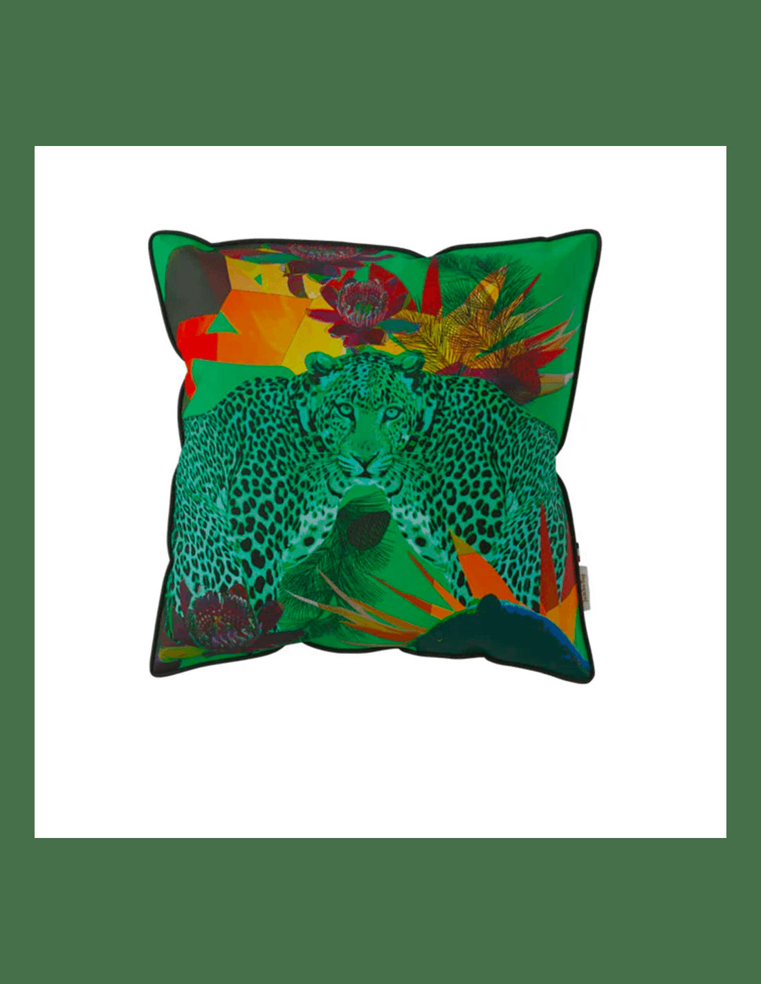 COUSSIN DÉCO - Coussin garni en tissu imprimé 45x45cm Fauve