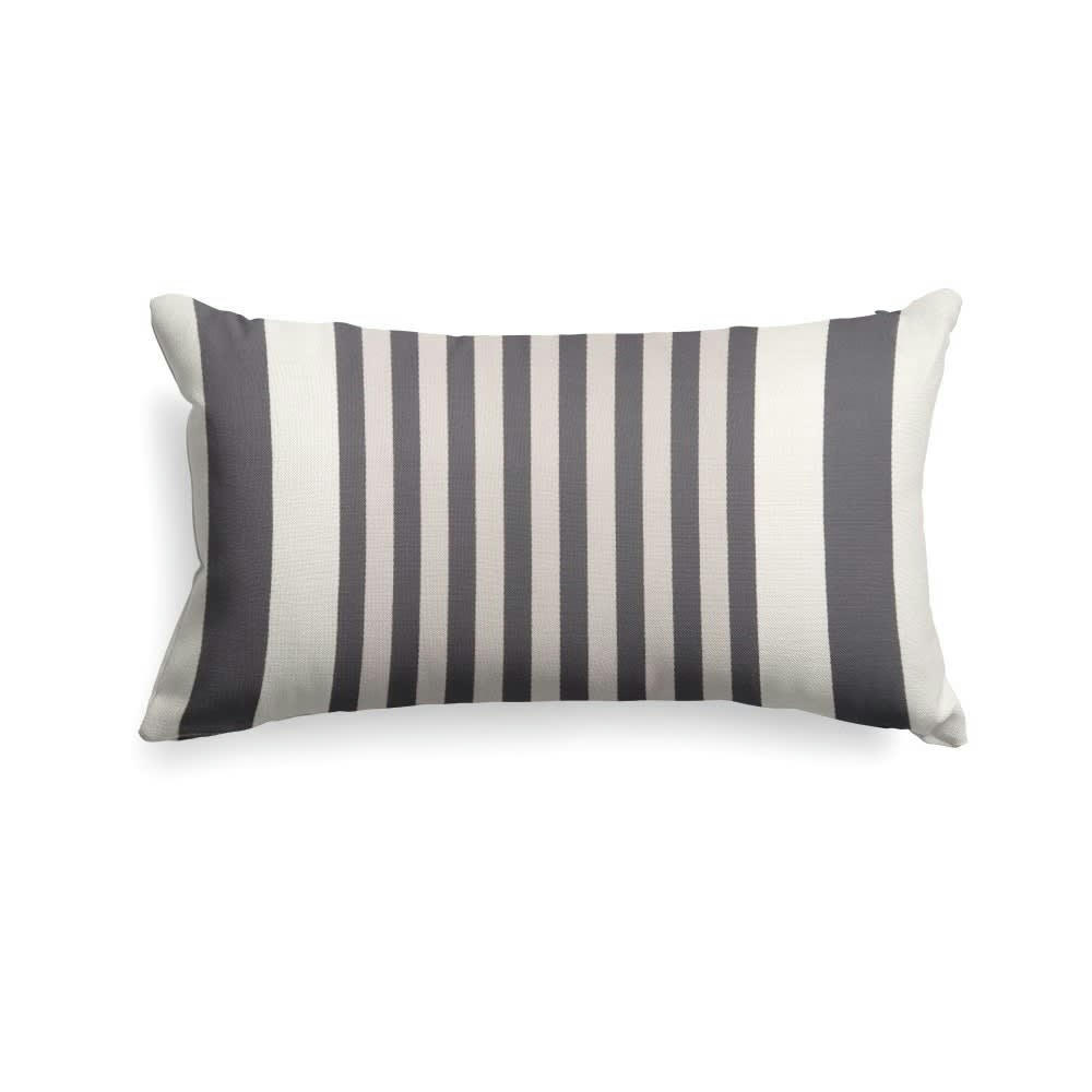 AINHOA - Housse de coussin coton Noir 25x45 cm