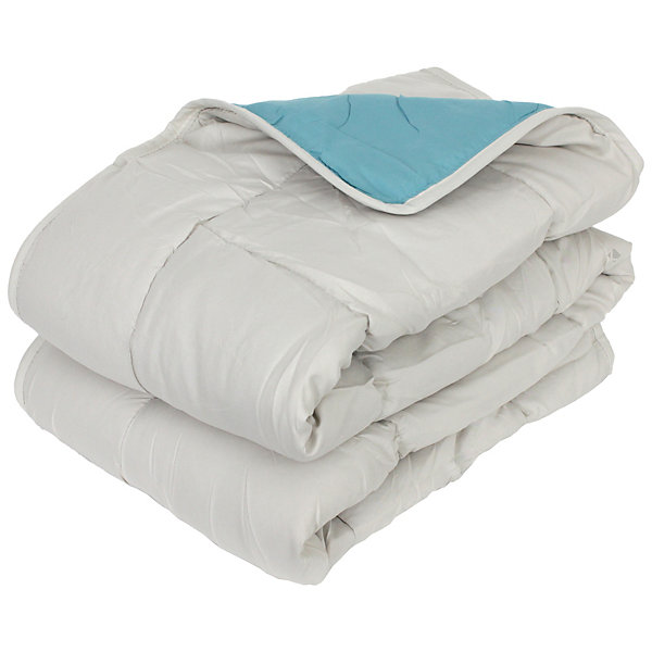 Couette été 240x220 cm COCOON BICOLORE Lac/Galet garnissage fibre polyester 200g/m2