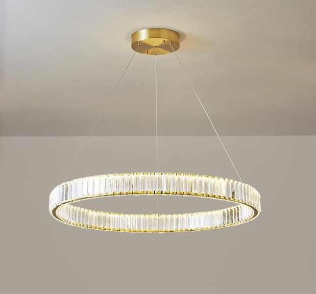 Klasyczny Żyrandol ZŁOTY RING 80 z kryształami K9 Ø80CM