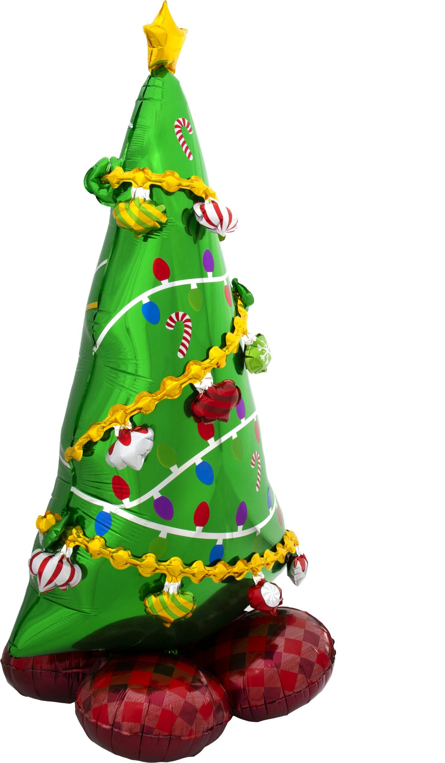 Christmas Tree Satin Foil Balloon, Green, 60-in, Air-Filled for Christmas