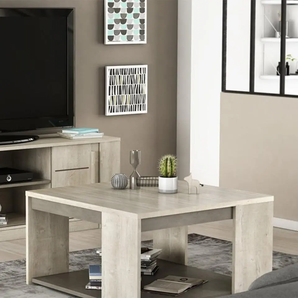 Calicosy - ANTIBES Salontafel - Beige - 80x80x44,2 cm