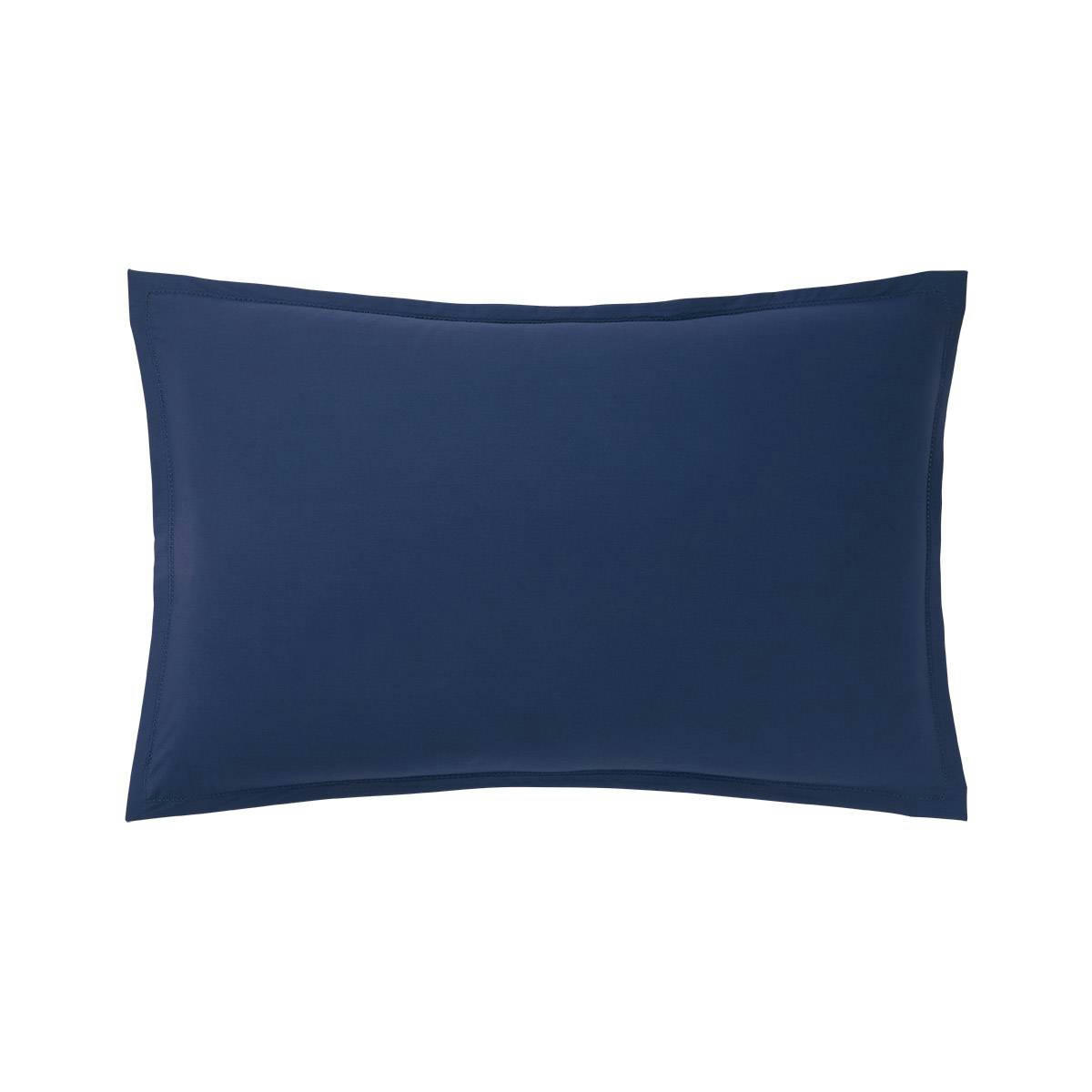 ALCOVE - Taie d'oreiller en percale de coton bleu 50 x 75 cm