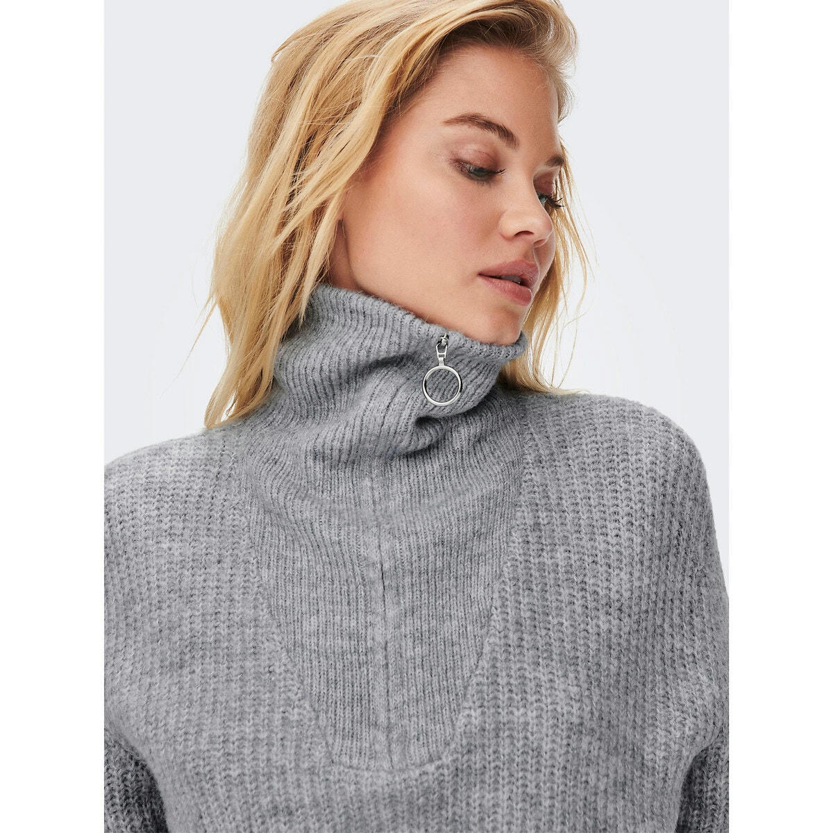 Pull camionneur col montant zippé
