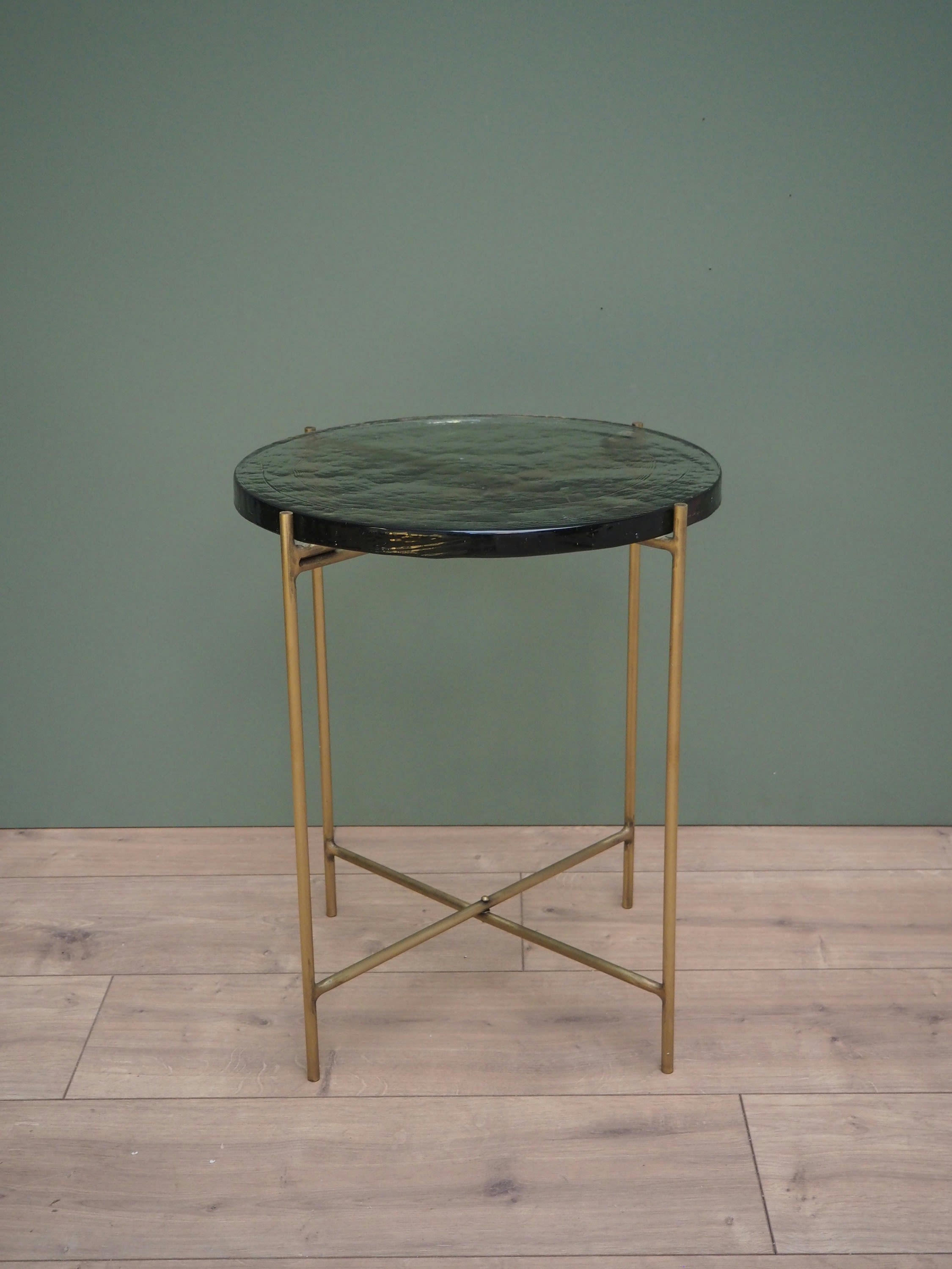 COURLON - Table d'appoint en verre transparent