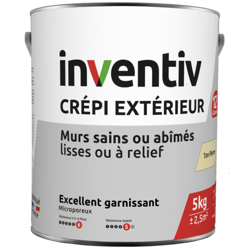 Crépi extérieur professionnel ton pierre 5 kg INVENTIV