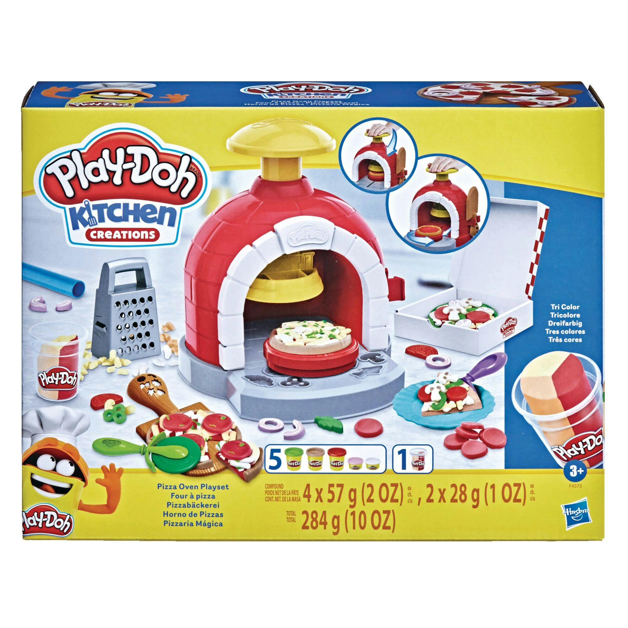 Play-Doh Pizza Oven Playset with Toppings, With Compound Cans, Non-Toxic, 10 oz, 6-pc, Ages 3+