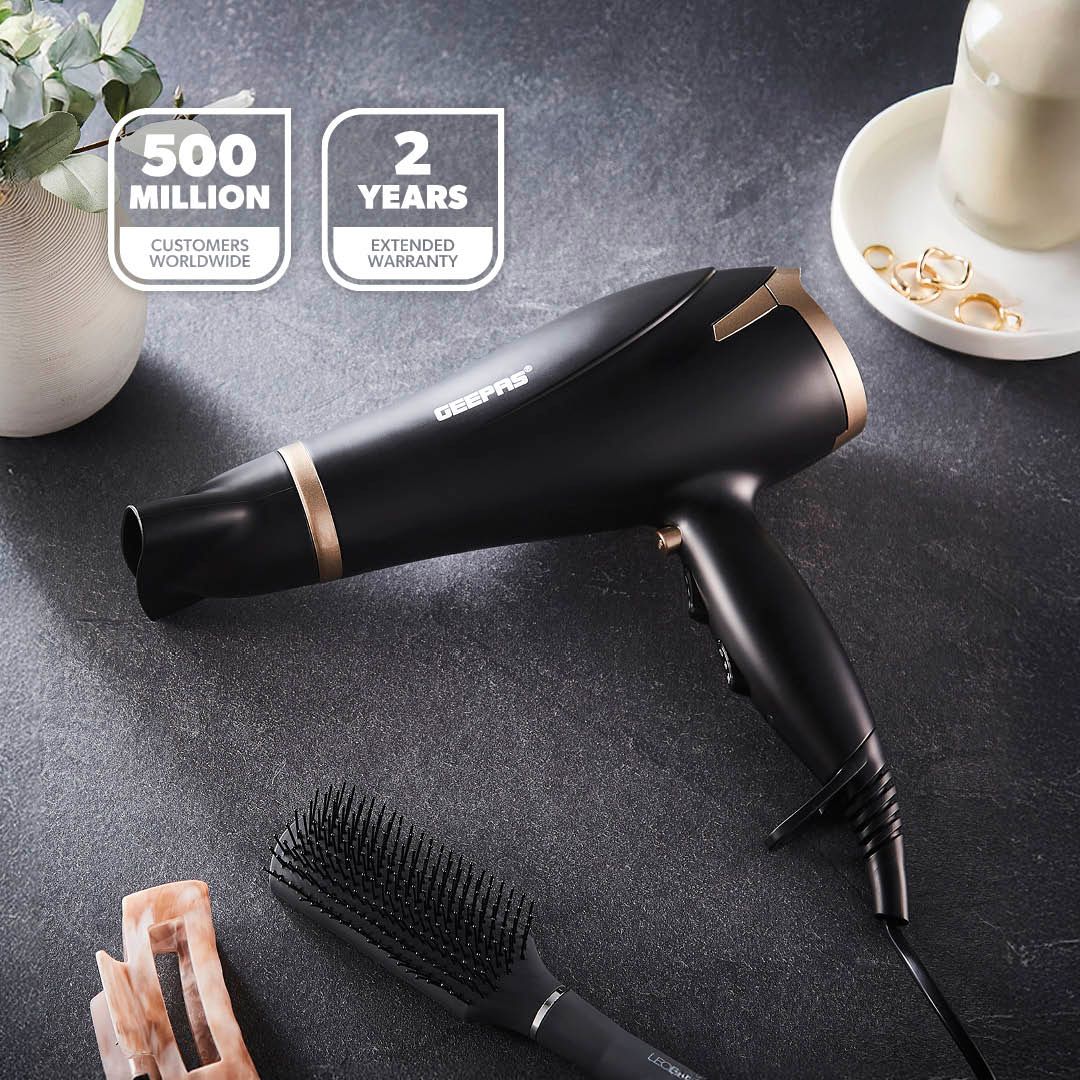 Geepas 2200W Powerful Hair Dryer 2-Speed & 3 Heat Settings Concentrator Cool Shot