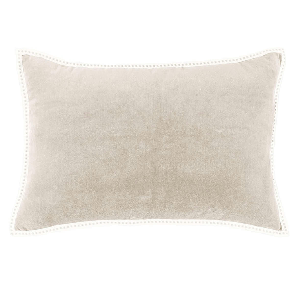 ERIN - Housse de coussin velours de coton  60x40 grège