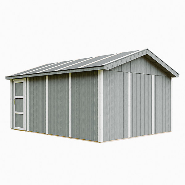 Garage QUALITé PREMIUM 17 m² - L378xl530 cm - M991B-CAVERN STEEL - Timbela