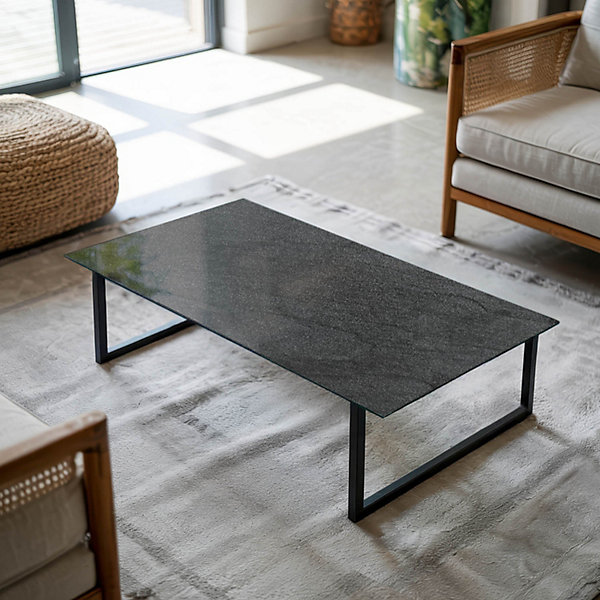 Dessus de table en verre trempé Wallfluent 100x50 cm Texture de pierre naturelle