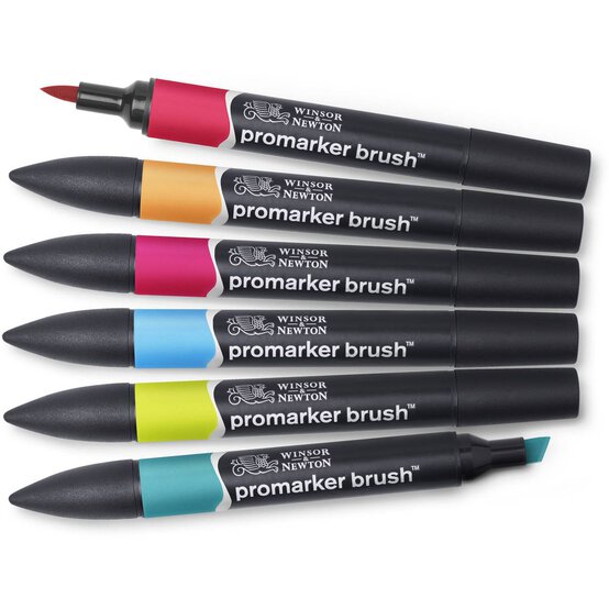Winsor & Newton Mid Tone Promarker Brush 6 Pack