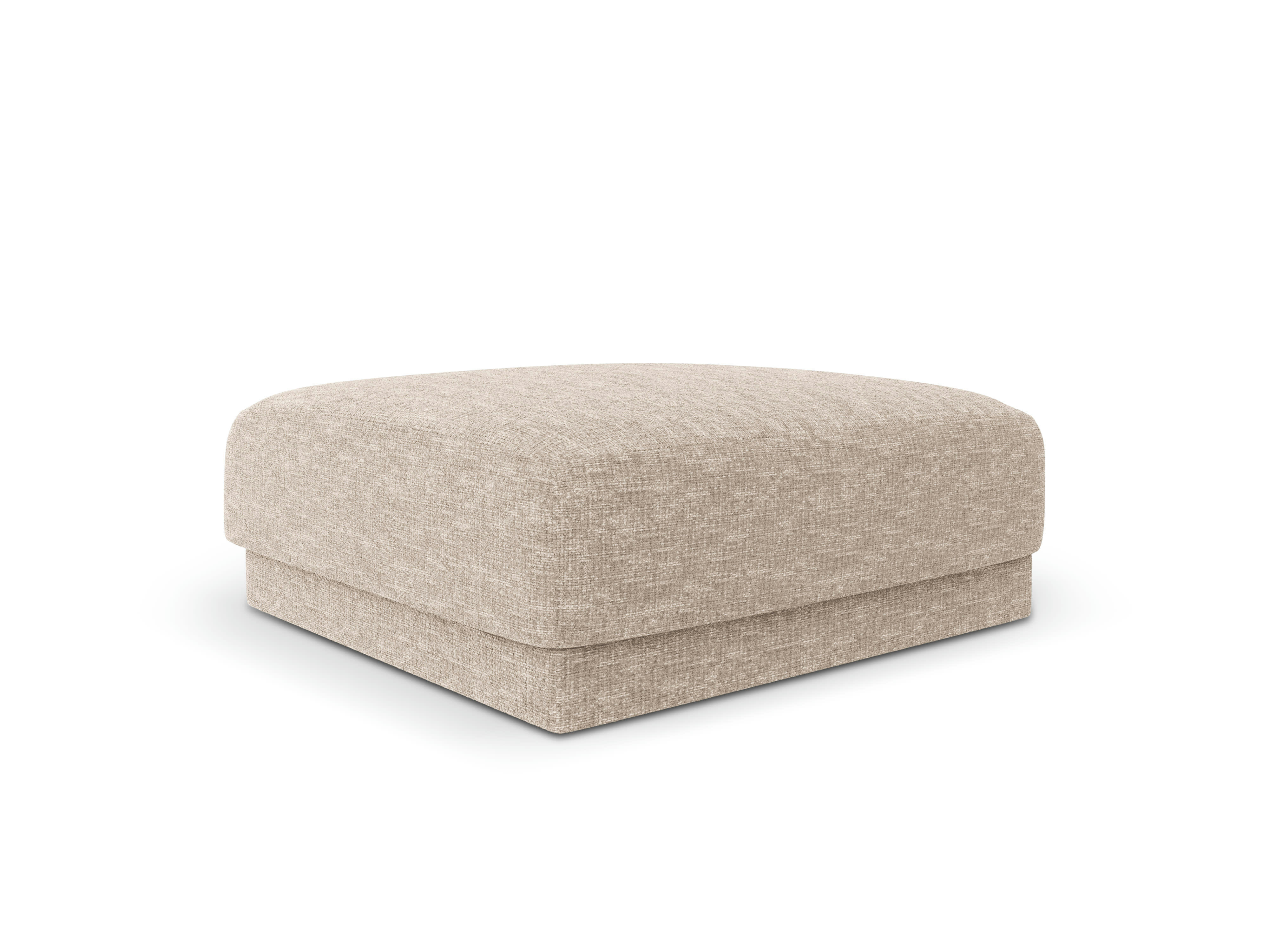 MILEY - Pouf 1 place en tissu chenille beige