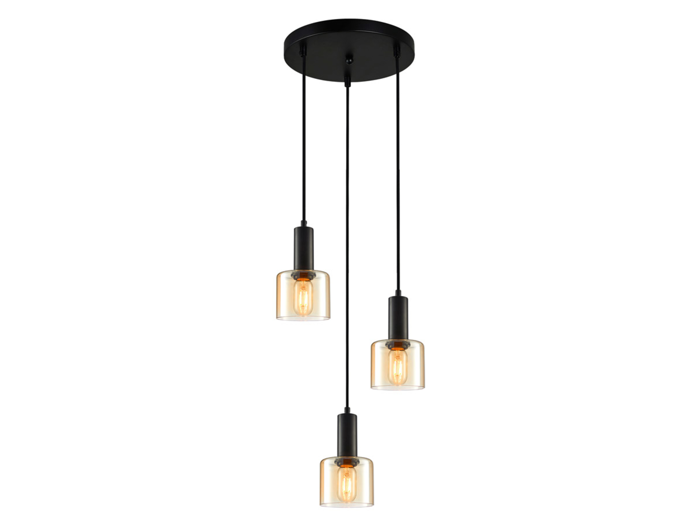Lampa wisząca Santia 3-punktowa szklana transparentna