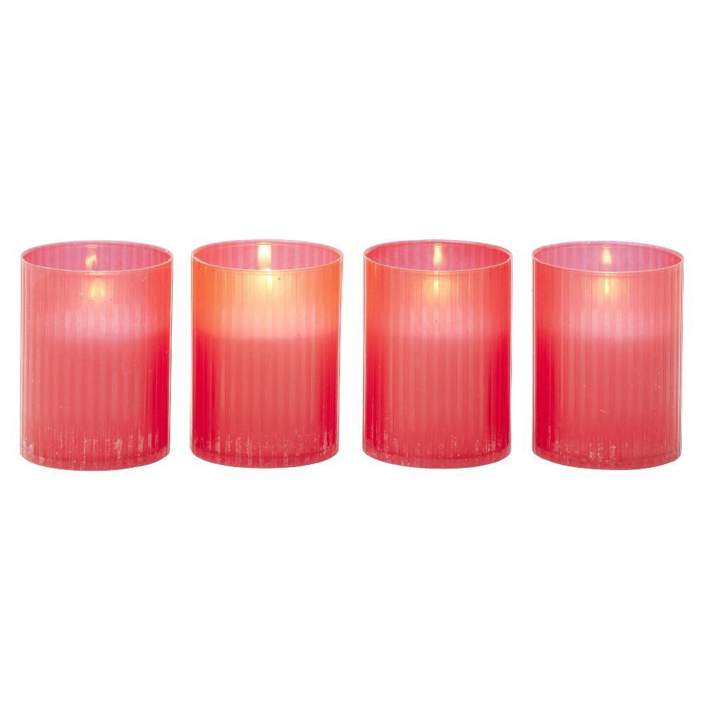 Bougie funéraire rouge Ø4,8xH6,3cm x4