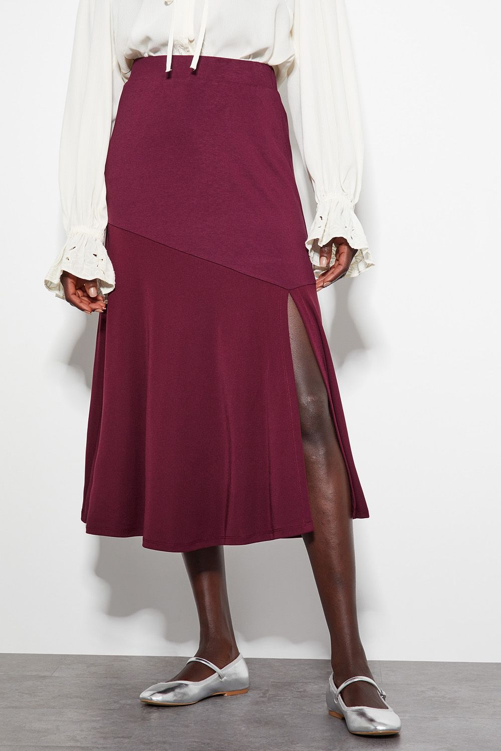Monsoon Fifi Jersey Panel Midi Skirt