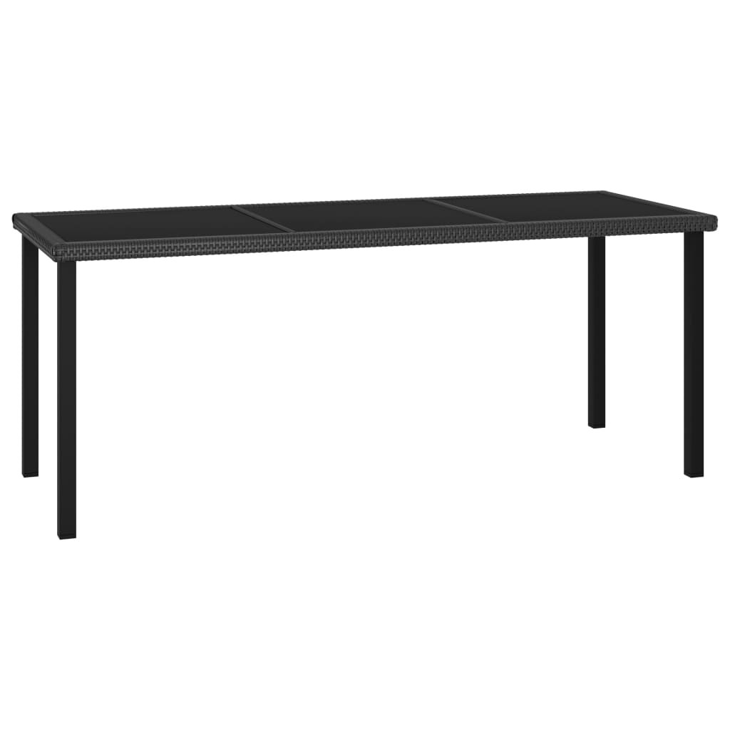 Stół ogrodowy Czarny 180 x 70 x 73 cm Technorattan vidaXL
