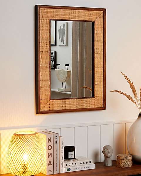 Miroir IGUALA 54 cm 74 cm Bambou Frêne naturel