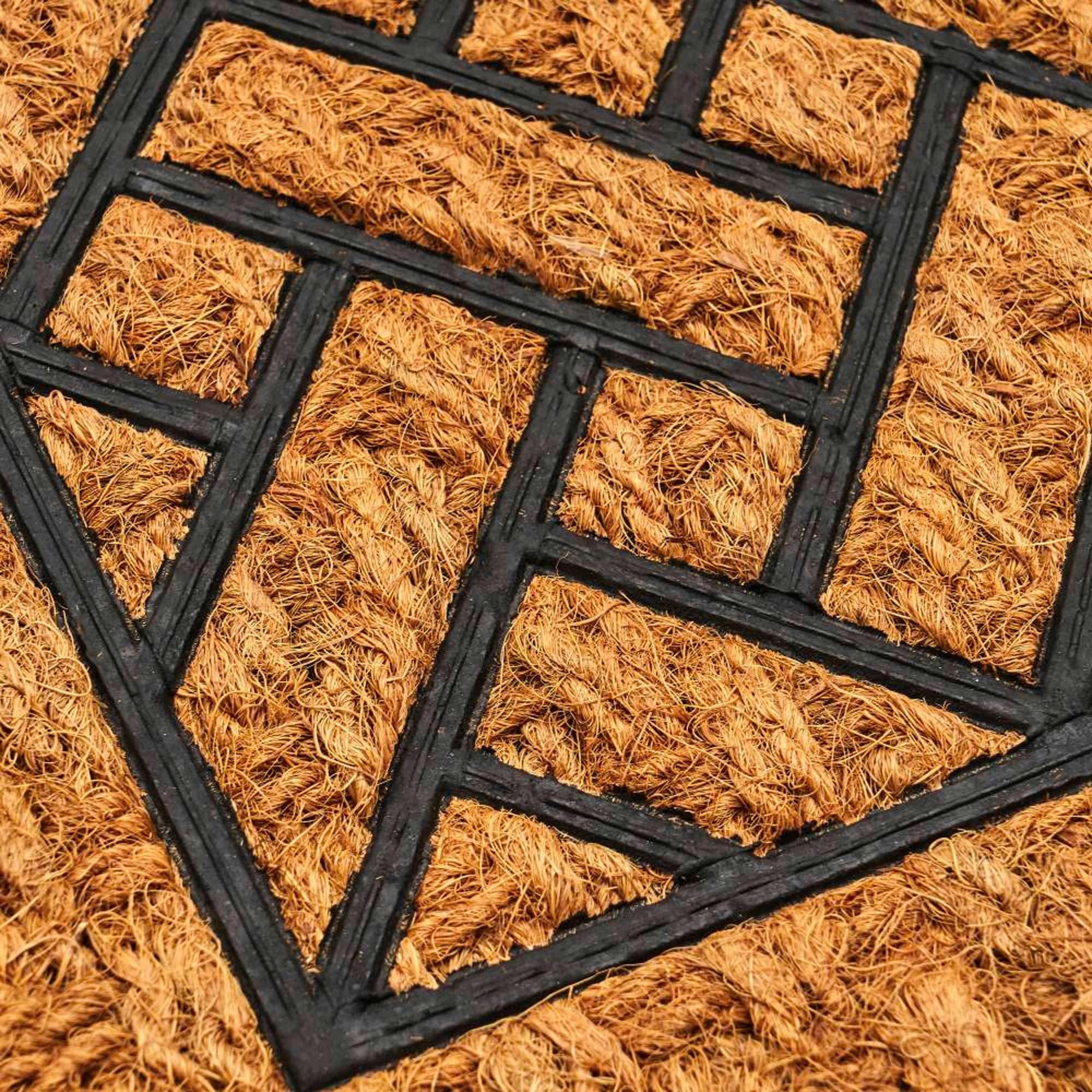 - Paillasson en caoutchouc et fibres de coco imbrication 60x40cm