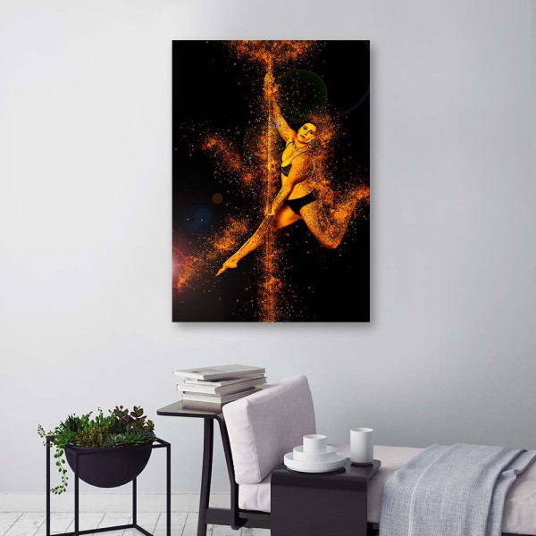 Feeby Obraz na płótnie Tańcząca kobieta żłoty pył 40x60