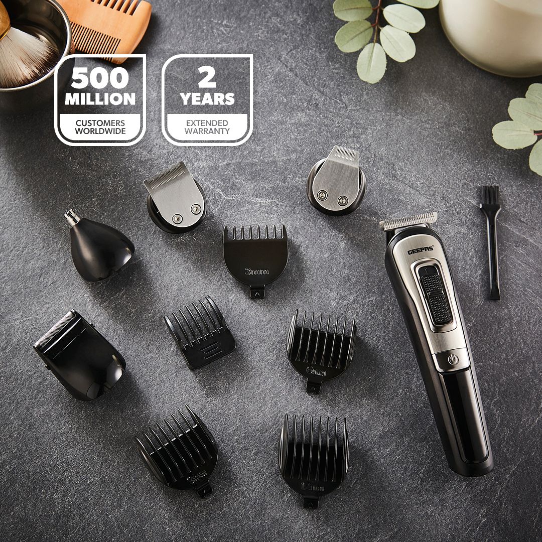 Geepas 11-in-1 Rechargeable Multi Grooming Kit Ultimate Grooming Trimmer Set