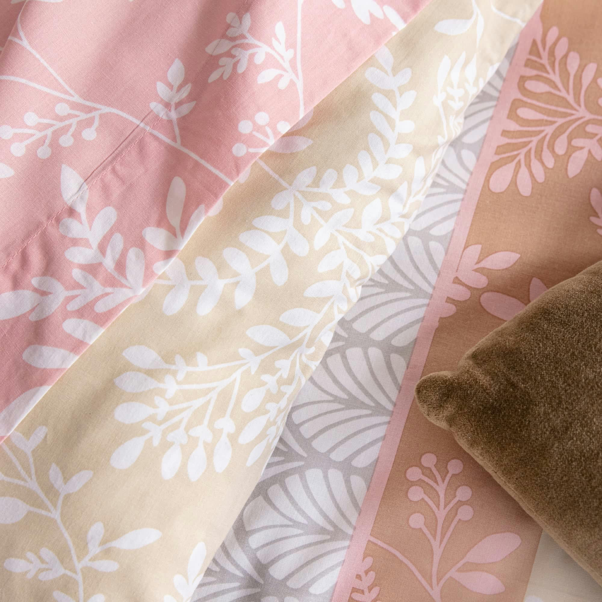 BRANCHETTE - Housse de couette 220x240 rose en coton