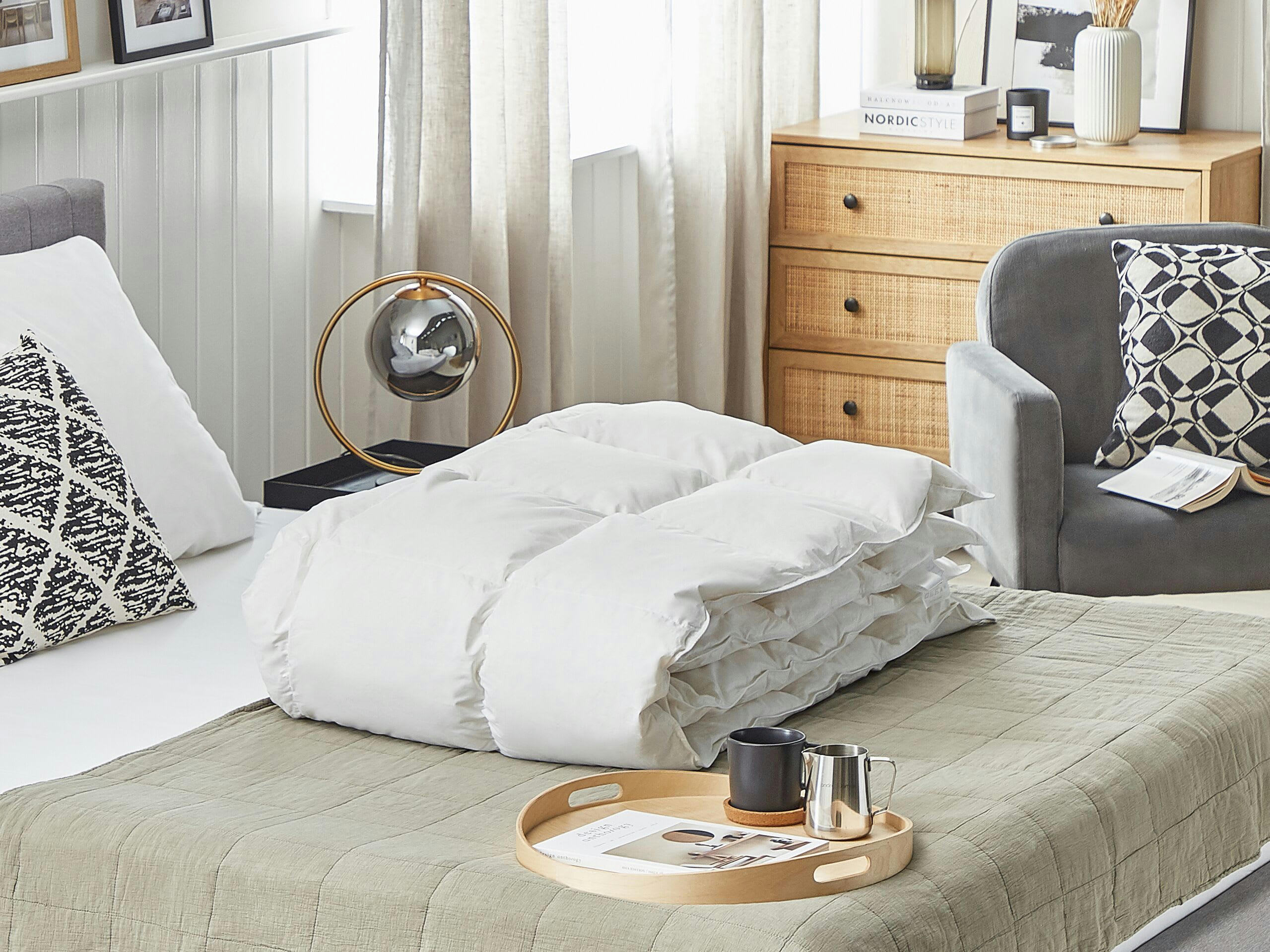 HARAMOSH - Couette en coton ciré blanc 200x135cm