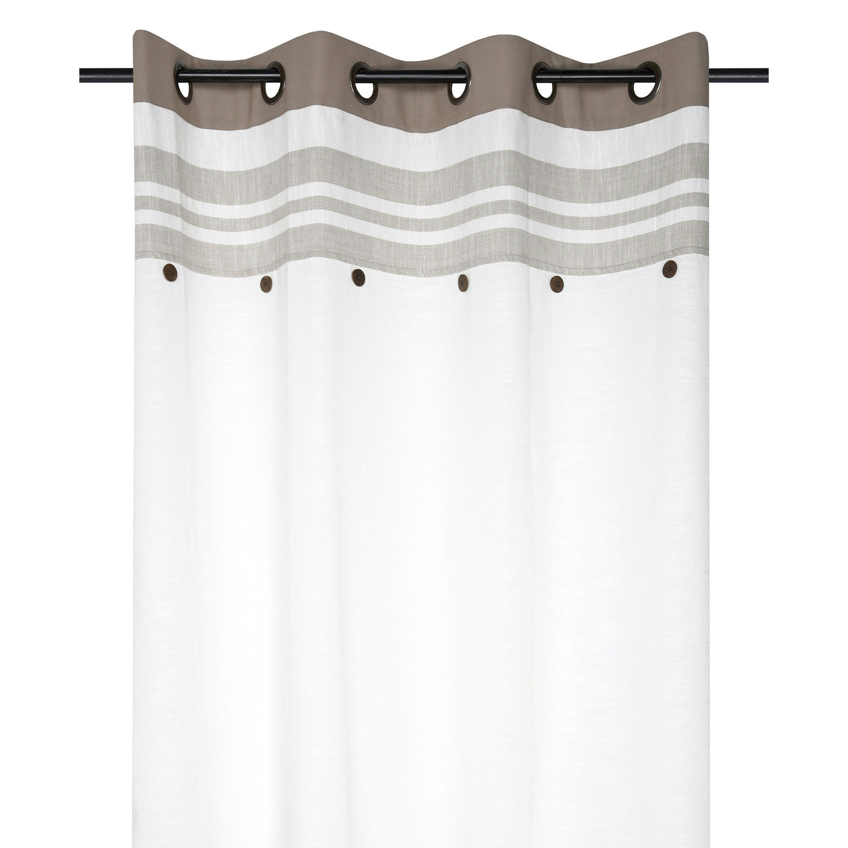 - Rideau tamisant esprit tapissier coton naturel 140x260 cm