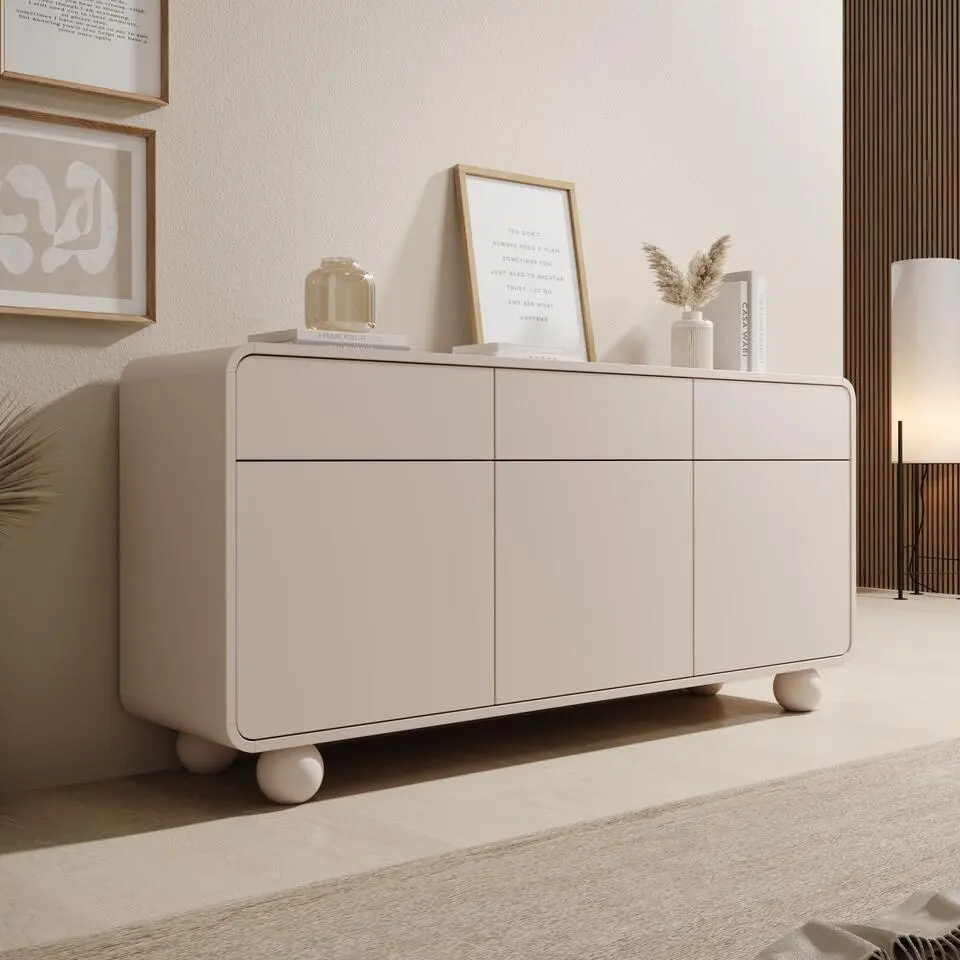 Meubella - Anobo - Dressoir - Beige - 160x39x75 cm