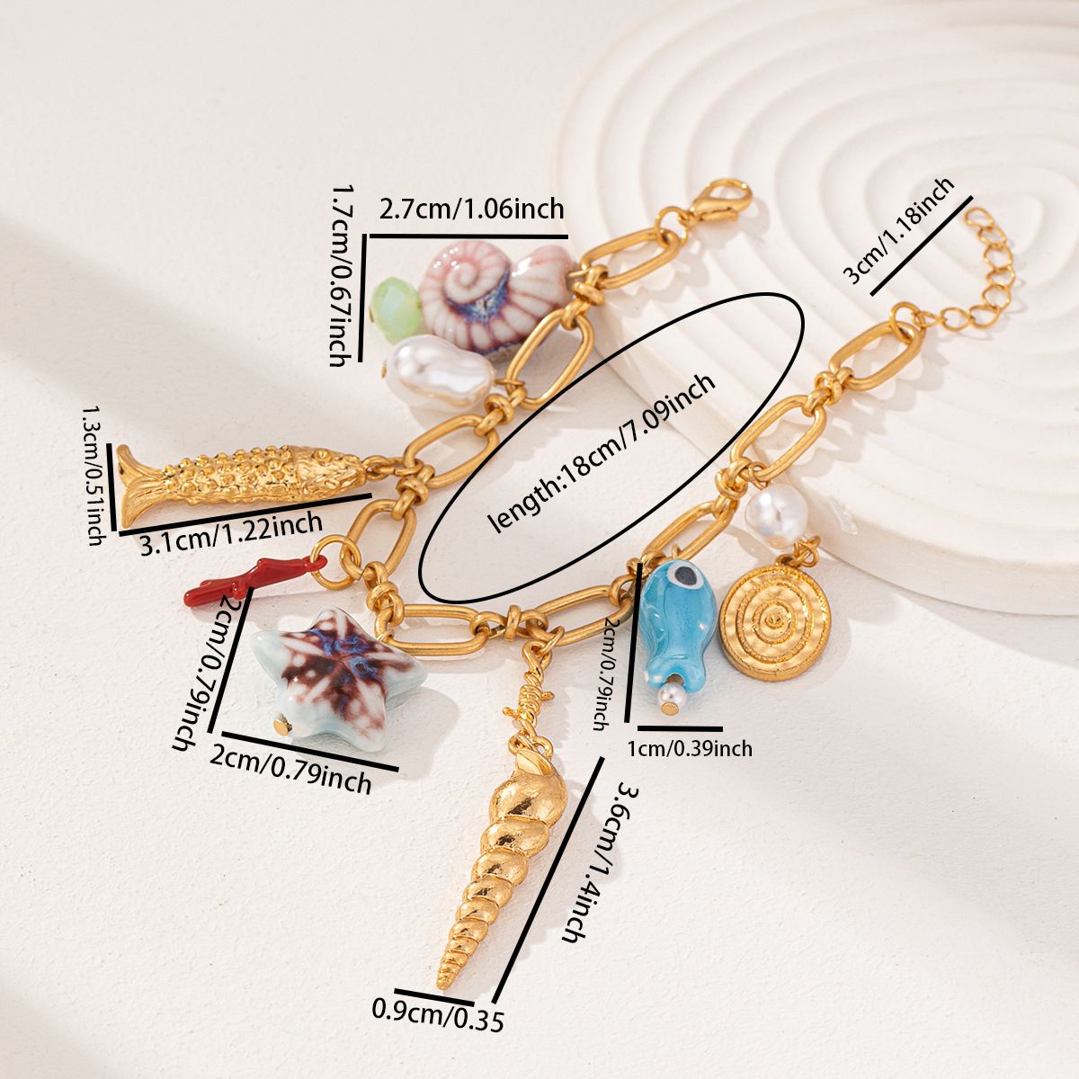 PEACH ACCESSORIES Siren’s Song Gold Charm Bracelet
