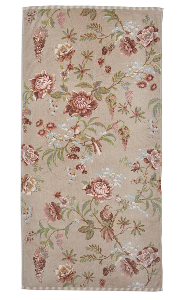 Pip Studio badlaken Secret Garden - 70x140 cm - khaki
