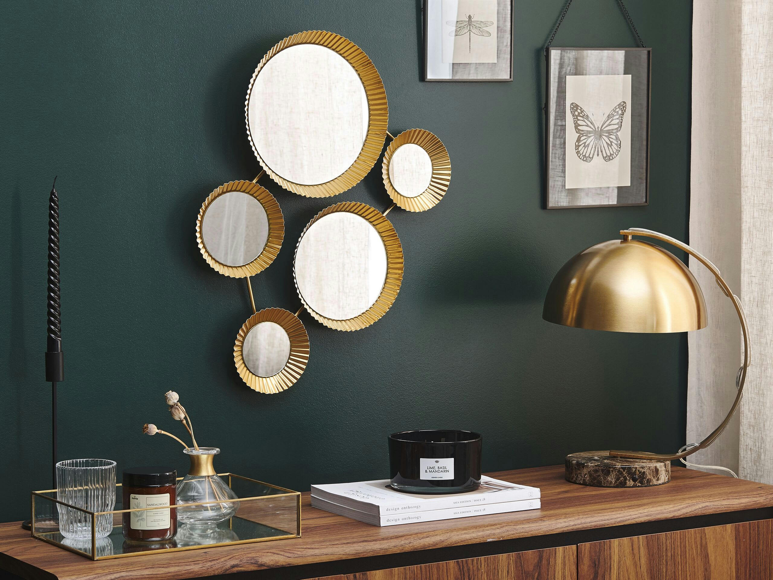 WATTRELOS - Miroir en métal doré 55x36