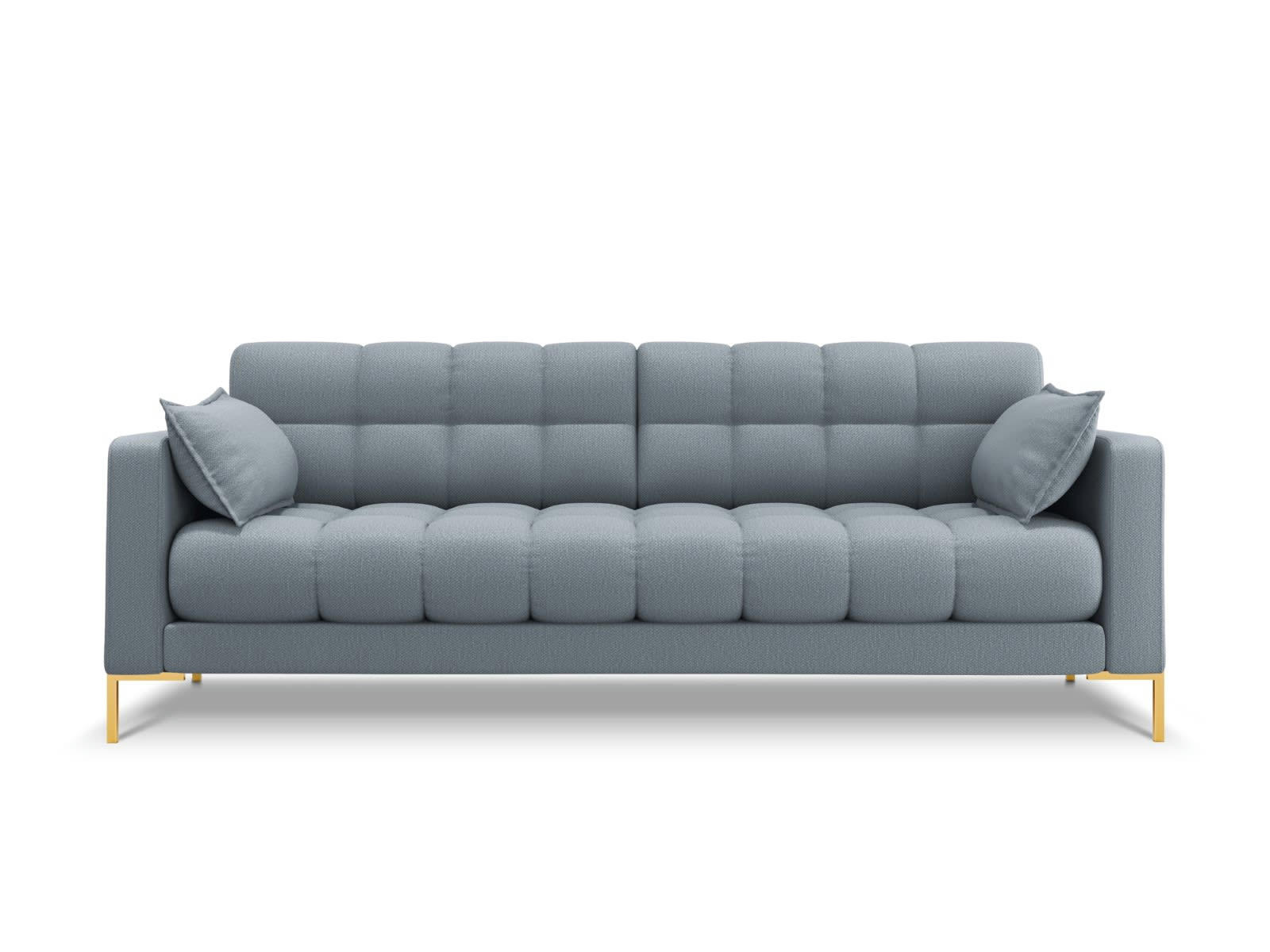 MAMAIA - Canapé 4 places en tissu structurel bleu clair