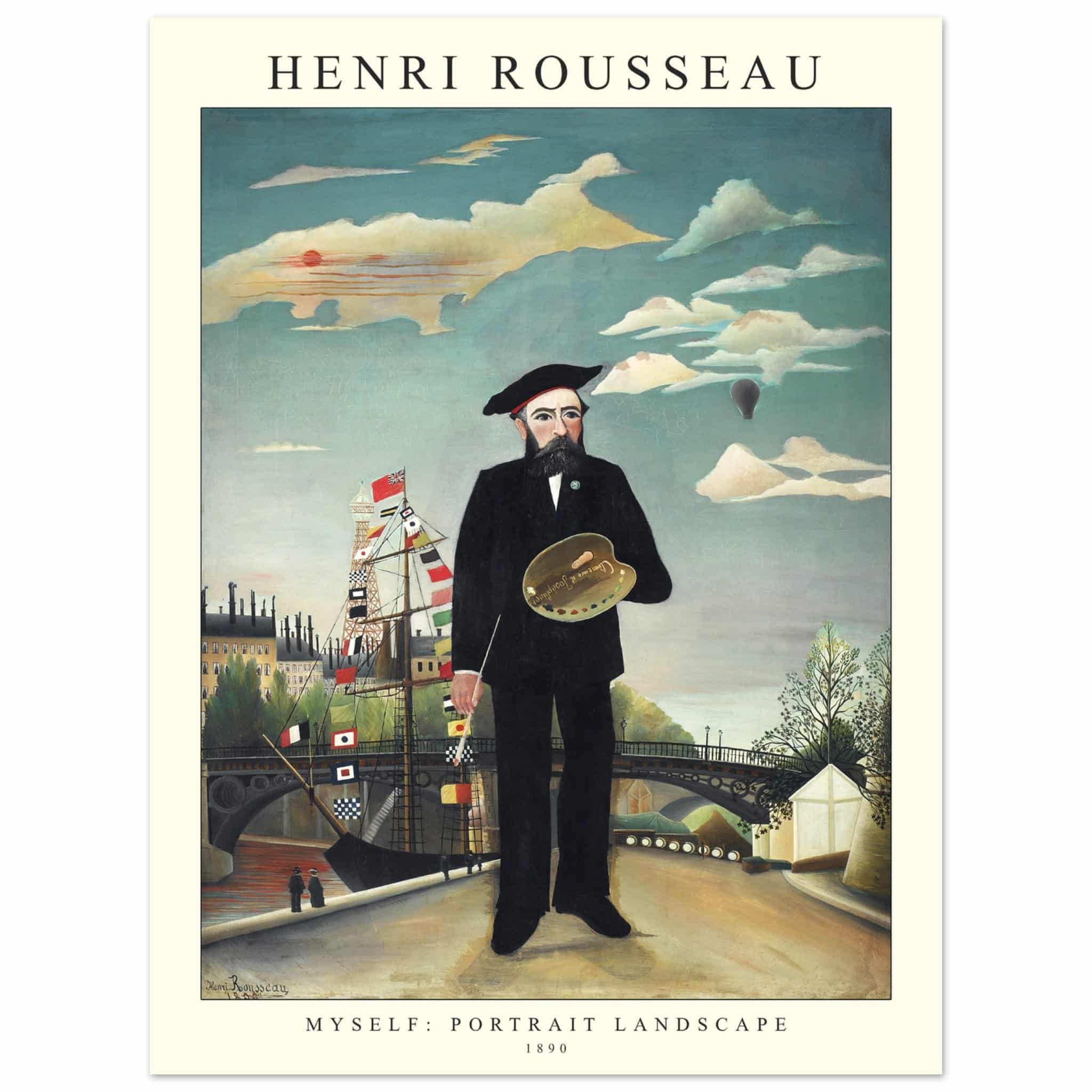 Artfulprints Poster Henri Rousseau - Portrait landscape  - 30x40 cm - Blauw