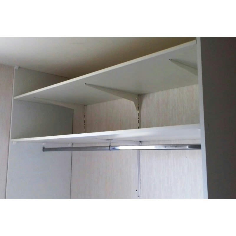 PENDERIE - 1 Support oeil pour penderie acier ø20 L 50mm - Blanc