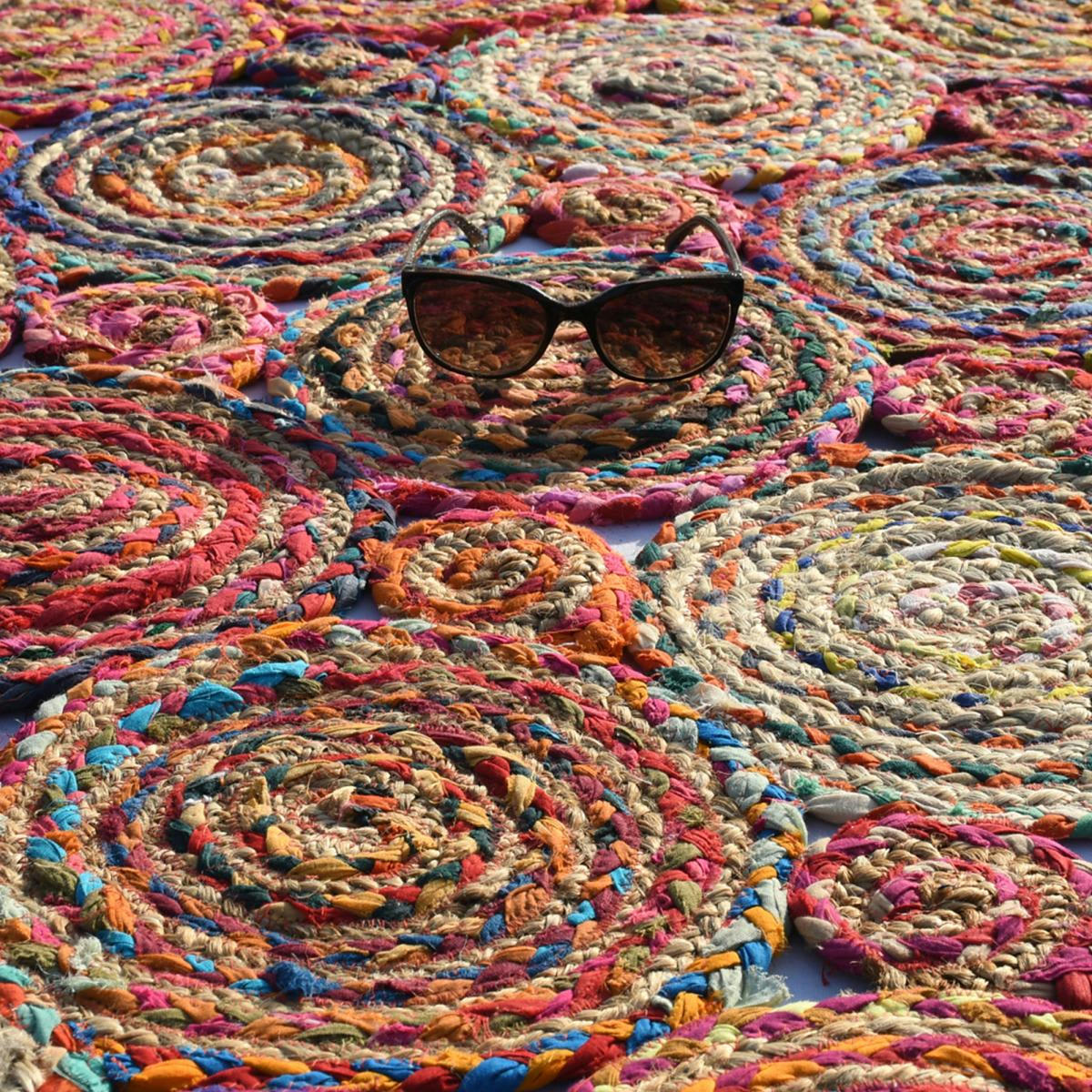 ENJOY - Tapis kilim en coton multicolore 120x170