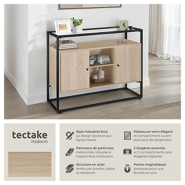Buffet Oldham 100 x 38 x 80,5 cm style industriel