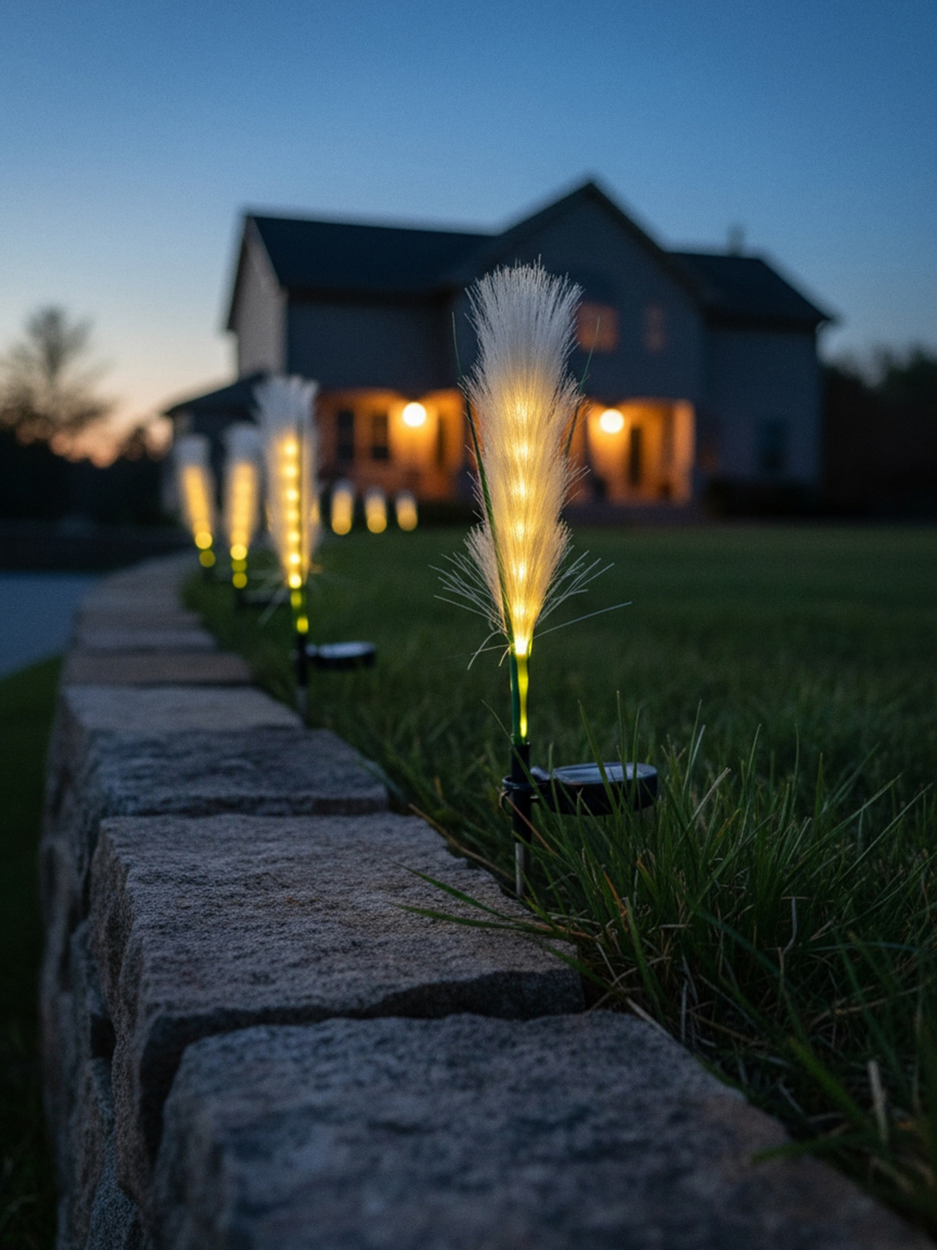 Lampka solarna LED w kształcie trawy pampasowej
