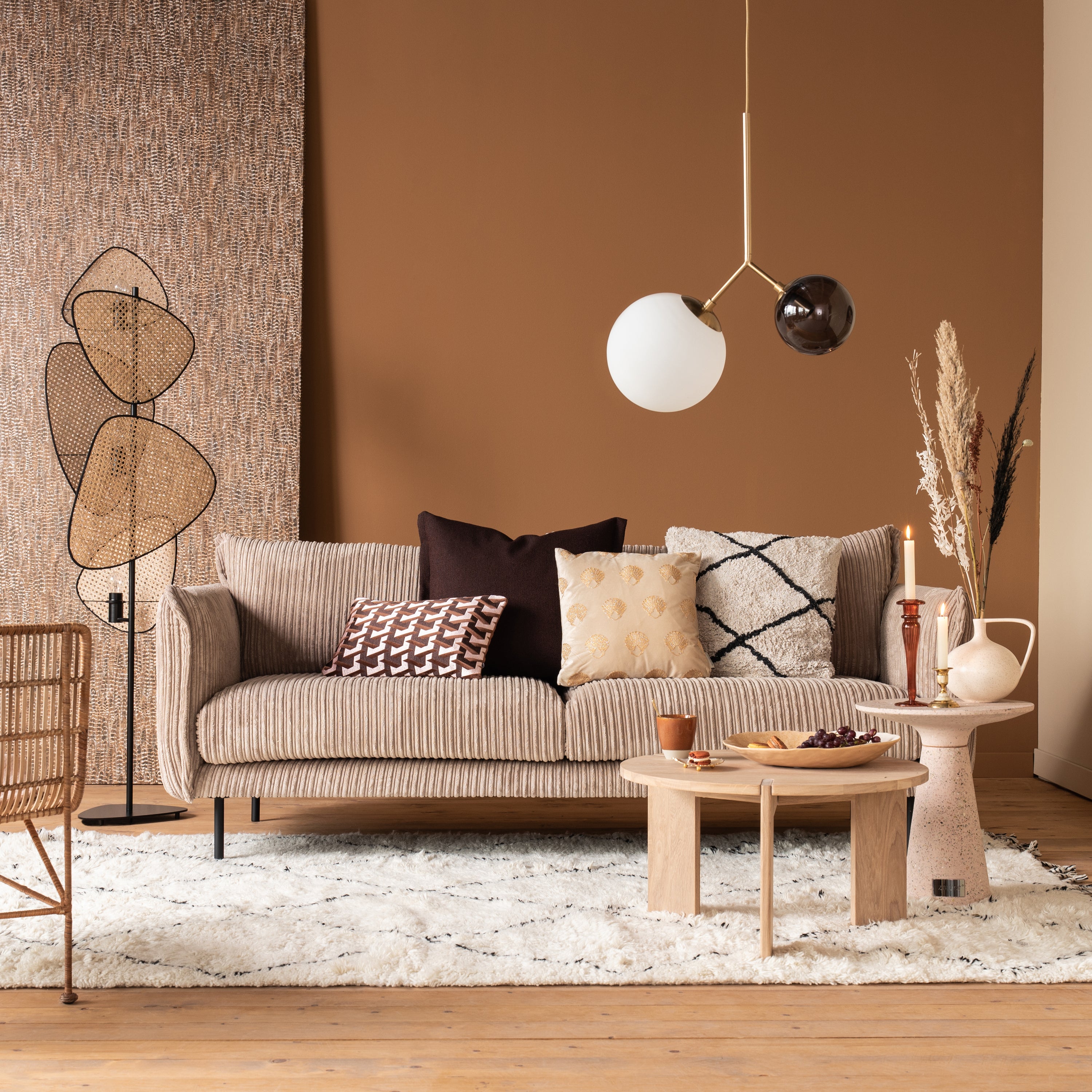 by fonQ Ribbon 3-zitsbank - Rib - Mink