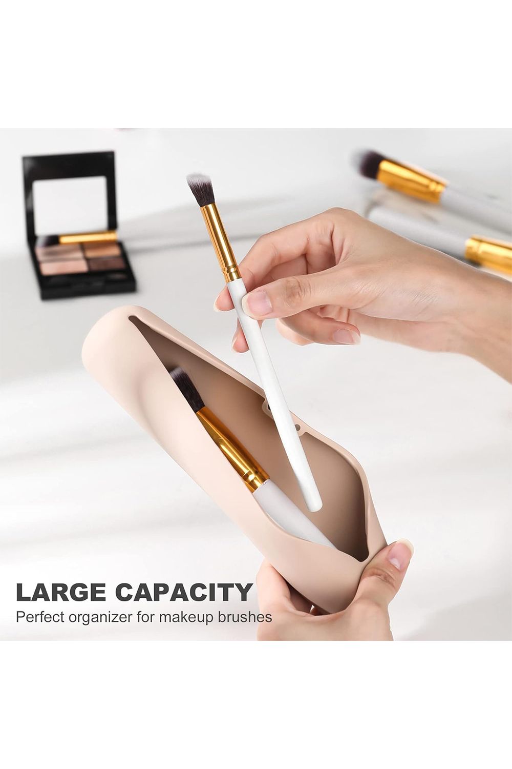 SHEONLY 2PCS Travel Makeup Brush Holder With Magnetic Closure Waterproof